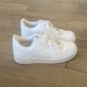 Brand new white air force 1’s that have never been worn.